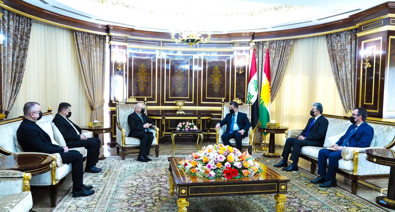 مسرور بارزاني خلال اجتماع اليوم - صورة: KRG